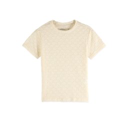 SCOTCH & SODA T-Shirt Open Structure Slim Fit U9A01099T 137 eggnog