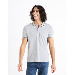 Tricouri polo pentru barbati Celio - gri deschis