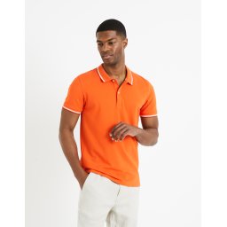 Tricouri polo pentru barbati Celio - oranj
