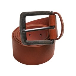 Imitation leather belt cognac brown