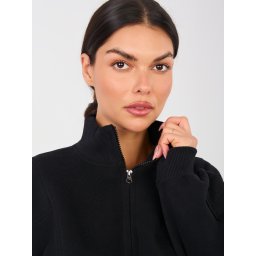 Hanorac negru funcțional cu fermoar