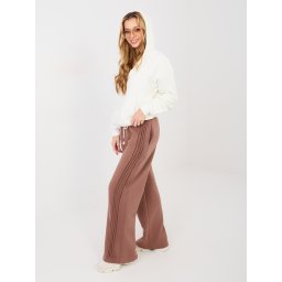 Pantaloni de trening maro pentru femei cu glugă