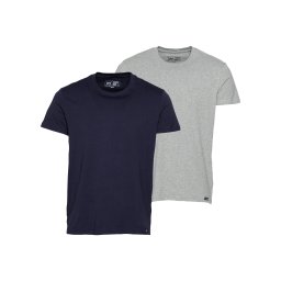 Lee Tricou 'TWIN PACK CREW' albastru noapte / gri amestecat