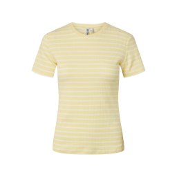 PIECES Tricou 'PCRuka' galben deschis / alb