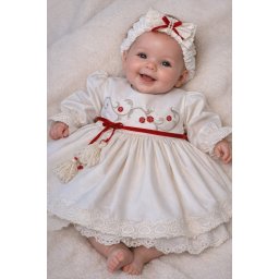 Rochie de botez cu brodarie Alessia