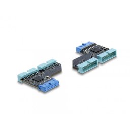 Adaptor USB 5 Gbps 20 pini header la 2 x USB 20 pini header M-T, Delock 67341