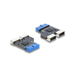 Adaptor USB 5 Gbps 20 pini header la 2 x USB Type E Key A M-T, Delock 67342