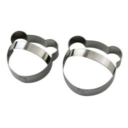 Decupatoare Ursulet din Inox, cu Maner - pentru biscuiti si pasta de zahar, O 6.5 si 8 cm, set 2 buc