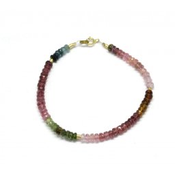 Bratara Turmalina Multicolora Diametru 56 mm - Margele Disc Fatetate - 1,8-2 x 4 mm - Accesorii GF