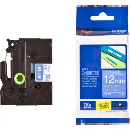 Banda laminata Brother TZE535 White on Blue pentru P-Touch 12mm