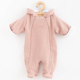 New Baby Frosty pink baby jumpsuit with hood, size 68 (4-6m)