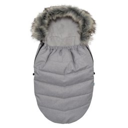New Baby baby bib with fur coat light grey