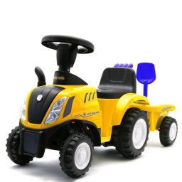 Jucarii pentru miscare Baby Mix New Holland yellow tractor with tractor and tools