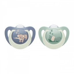 Dummy NUK First Choice Night 6-18m 2 ks Hippo/Koala