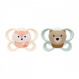 NUK MommyFeel Soother Perfect Match Air FOX/BEAR 0-2m 2pc box