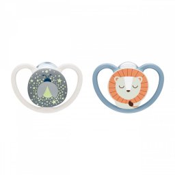NUK Soother Perfect Match Air Night FIREFLY/LION 0-6m 2pc