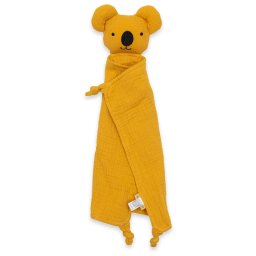 Muslin cuddly toy New Baby Koala Mustard