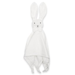 Muslin cuddly toy New Baby Rabbit white