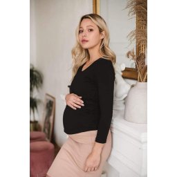 Maternity and nursing t-shirt Milk Shirt milk & love black, size XL