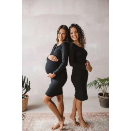 Maternity and nursing dress ribbed Tummy milk & love black, size XL