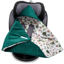 Insulated swaddle blanket for a car seat New Baby green