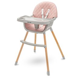 Scaun de masa Dining chair Baby Mix Freja wooden dusty pink