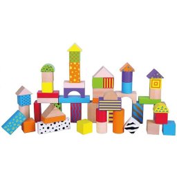 Wooden blocks for children Viga Colorful 50 pieces
