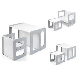Scaun de masa Milly Mally Stella 3-in-1 Furniture Set - Table and Chair Grey