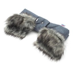2in1 New Baby stroller sleeve with fur blue