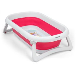 Milly Mally Aqua foldable baby bath tub with drain pink