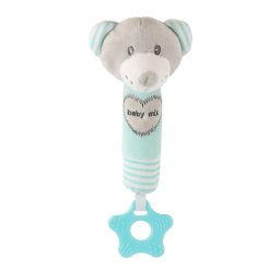 Baby Mix Bear Mint Whistling Plush Toy with Teether