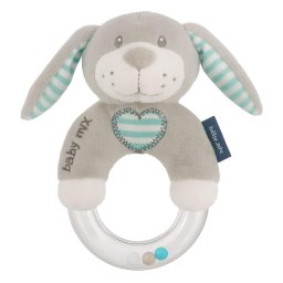 Baby Mix dog plush rattle mint