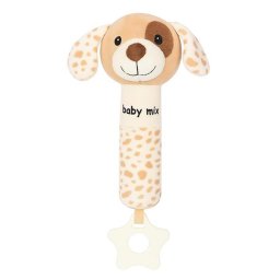 Baby Mix Plush Rattle with Squeaker – Brown Puppy