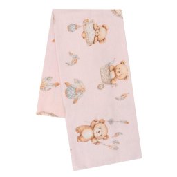 Flannel nappy with print New Baby teddy bear pink