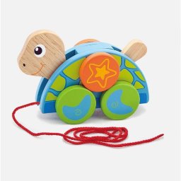 Wooden pull toy on a string Viga Turtle
