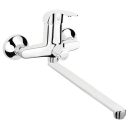 VASTO Baterie perete cadă-duș cu pipă pivotantă, 35 cm crom BVA5A