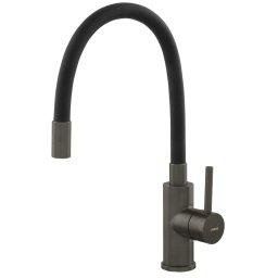 ZUMBA Baterie stativă bucătărie cu pipă flexibilă gun metal BZA4BSSGM