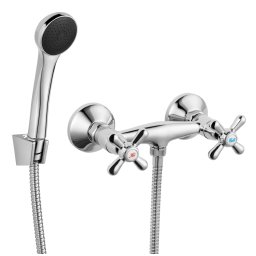 RETRO Baterie perete duș cu accesorii crom XR77