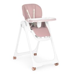 Scaun de hrănire înălțime reglabilă curele din piele ecologică tavă dublă roz