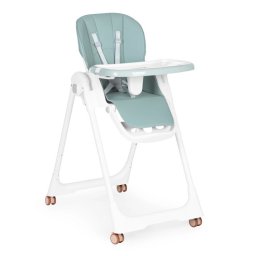 Scaun de hrănire înălțime reglabilă curele din piele ecologică tavă dublă verde