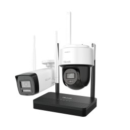 Kit supraveghere IP Wireless Hikvision HiLook, 2x camere de 2MP, IR, slot microSD, NVR 4 canale, Audio - IKS-2042BPH-PH/W