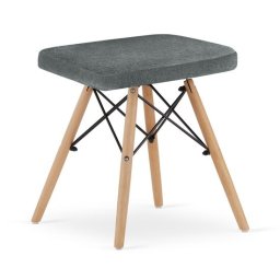 Scaun stil scandinav, Artool, Werk, fara spatar, stofa gri, picioare lemn natur, 42.5x40.5x45.5 cm