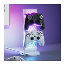 Nanoleaf NL7602K0001A023 - LED RGBIC, stație de încărcare desktop cu dimmer, 2700–6500 K, 5 V, alb