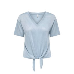 ONLY Top Onlamber Life S/S Knot Shine 15369755 16-4016 TCX soft chambray