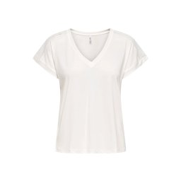 ONLY Top Onlfree Life S/S V-Neck Lace 15369294 11-4201 TCX cloud dancer