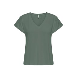 ONLY Top Onlfree Life S/S V-Neck Lace 15369294 17-6009 TCX laurel wreath