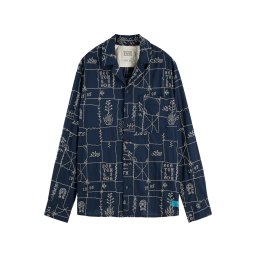 SCOTCH & SODA Cămaşă Allover Embroidered 182210 001 marfa cross stitch carbon