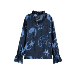 SCOTCH & SODA Bluză Printed Drawstring Cuffs U9B01084B 472 cosmic sky spaced carbon