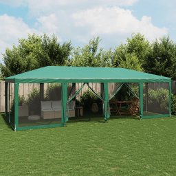 Cort de petrecere cu 12 pereti din plasa, verde, 8x4 m, HDPE GartenMobel Dekor