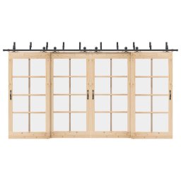 Set feronerie pentru usi glisante, negru, 427 cm, otel GartenMobel Dekor